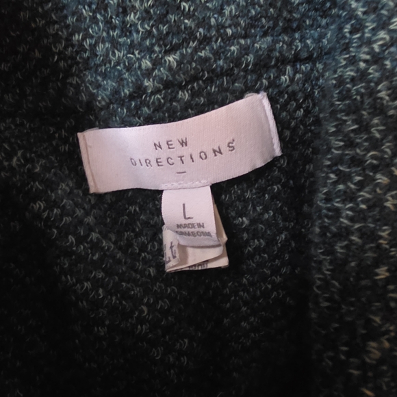 New Directions Women's Teal Cowl Neck Sweater - Picture 4 of 5